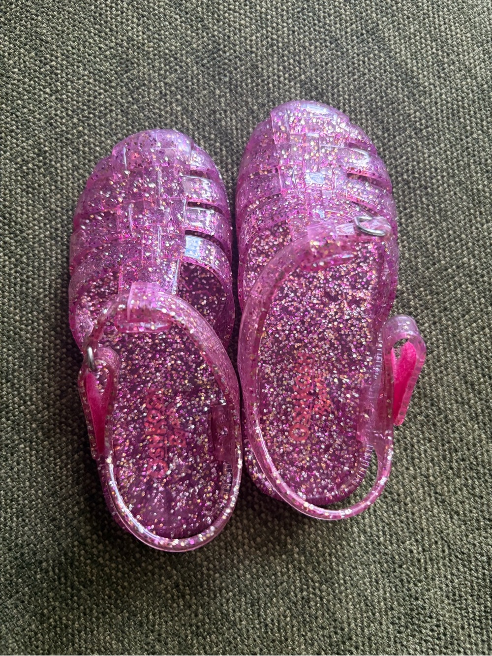 Pink Glitter Jelly Sandals